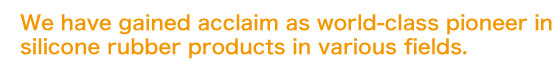We have gained acclaim as world-class pioneer in silicone rubber products in various fields.